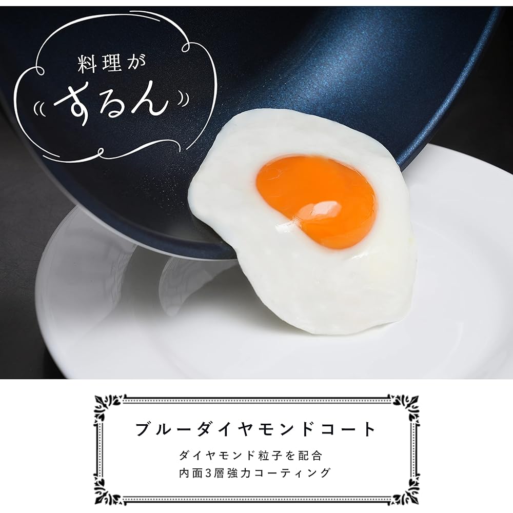 Pearl Metal Frying Pan, 5-piece Set, For Gas Fire Only, Black, Diamond Coat, Removable Handle Set 5 AZ-5558