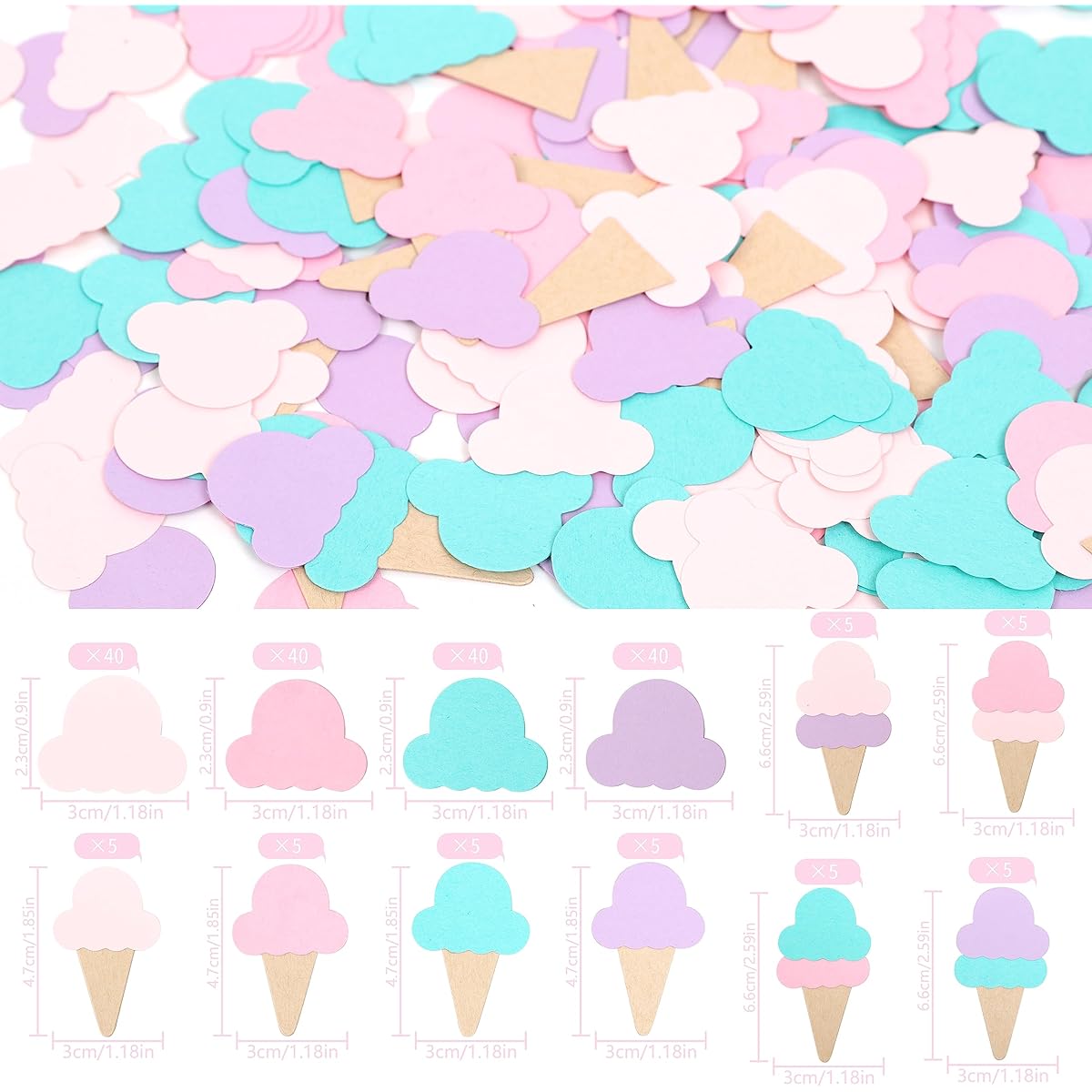 Ice Cream 1st Birthday Confetti - Ice Cream Birthday Decorations, Ice Cream Party Supplies, Ice Cream Birthday Party Confetti Ice Cream Party