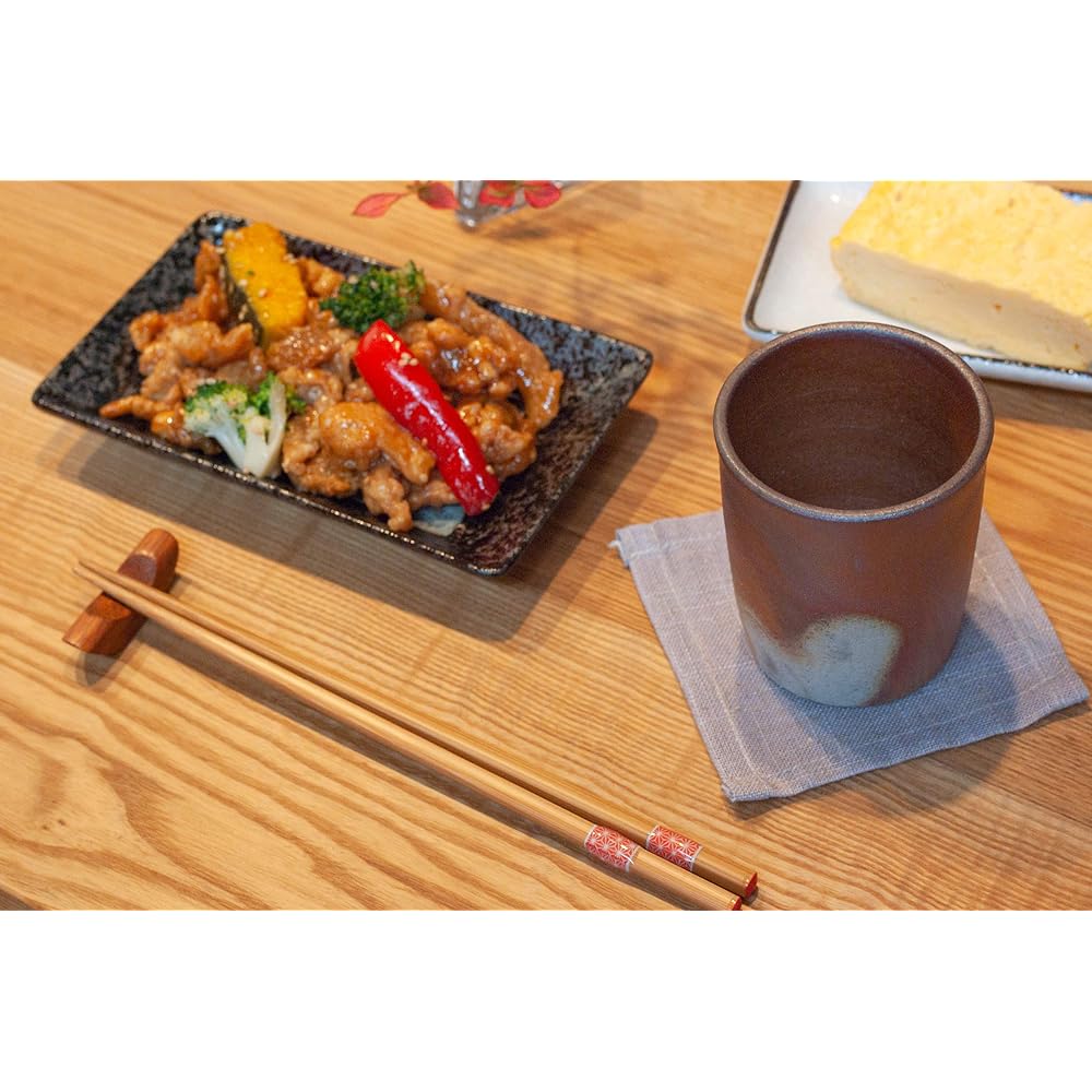 Bizen Ware Mugen Kobo Shochu Glass Pair Set, Crosscut, Wooden Box (Size: Approx. 7.5 x 8.8cm / Capacity: 200ml) Traditional Craft Pottery (Made in Japan) Gift Gift Present