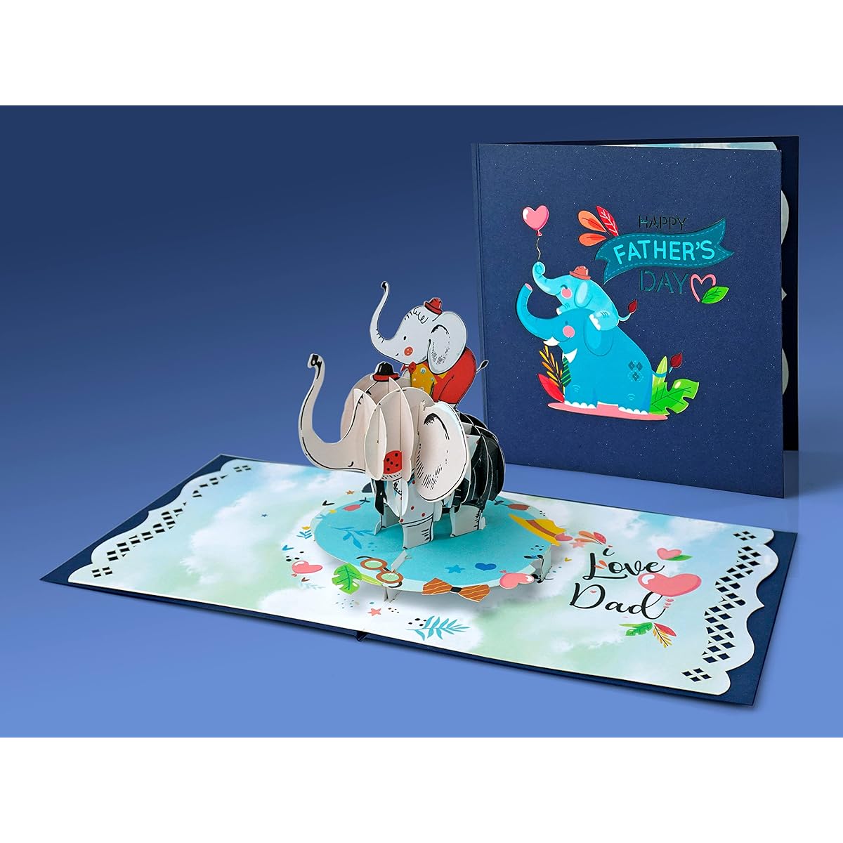 CUTPOPUP Elephant Boy Pop Up Card, Pop Up Birthday Card, 3D Greeting Card, Happy Birthday Pop Up Card for Kids Teens Elephant Lovers Boys US