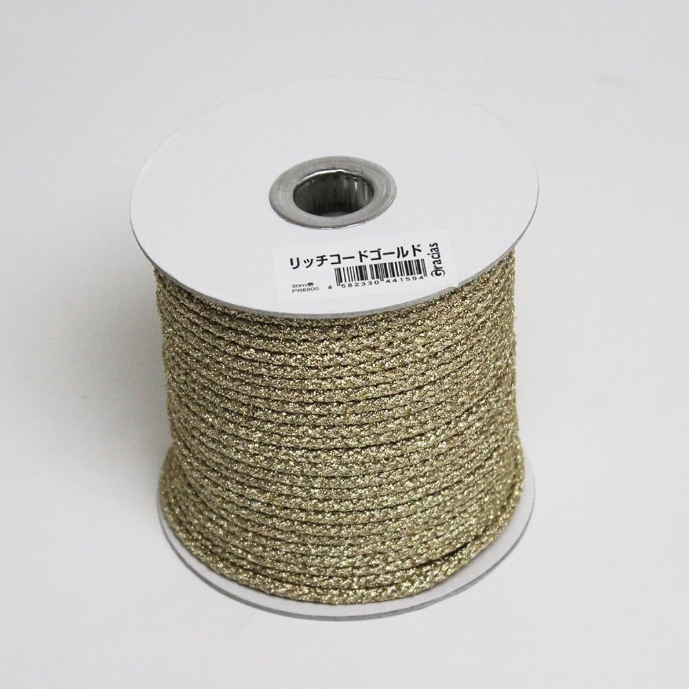 Masse (MASSE) Rich Cord Gold Gold 30 meter roll 5 mm diameter Order unit 1 roll (10 pieces)