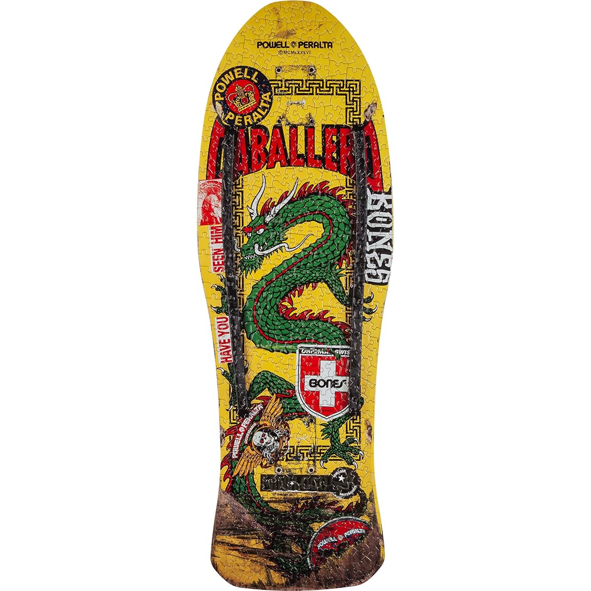 Powell Peralta Yellow Caballero Chinese Dragon Skateboard Puzzle