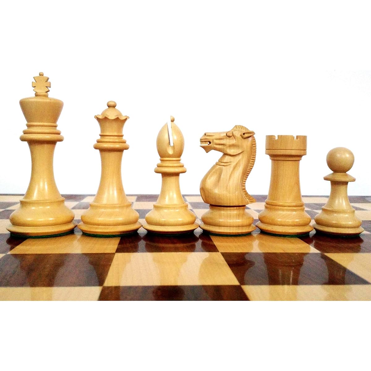 Royal Chess Mall Professional Stanton Chess Pieces Only Chess Set Sheesham and Boxwood Wooden Chess Set 4.1" King Tournament Chess Set Weighted Chess Pieces (3.3 lbs)