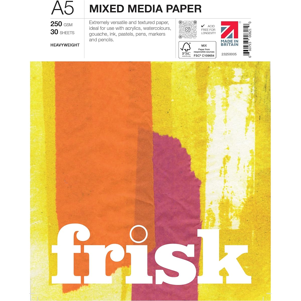Frisk Mixed Media Paper Pad A5 White