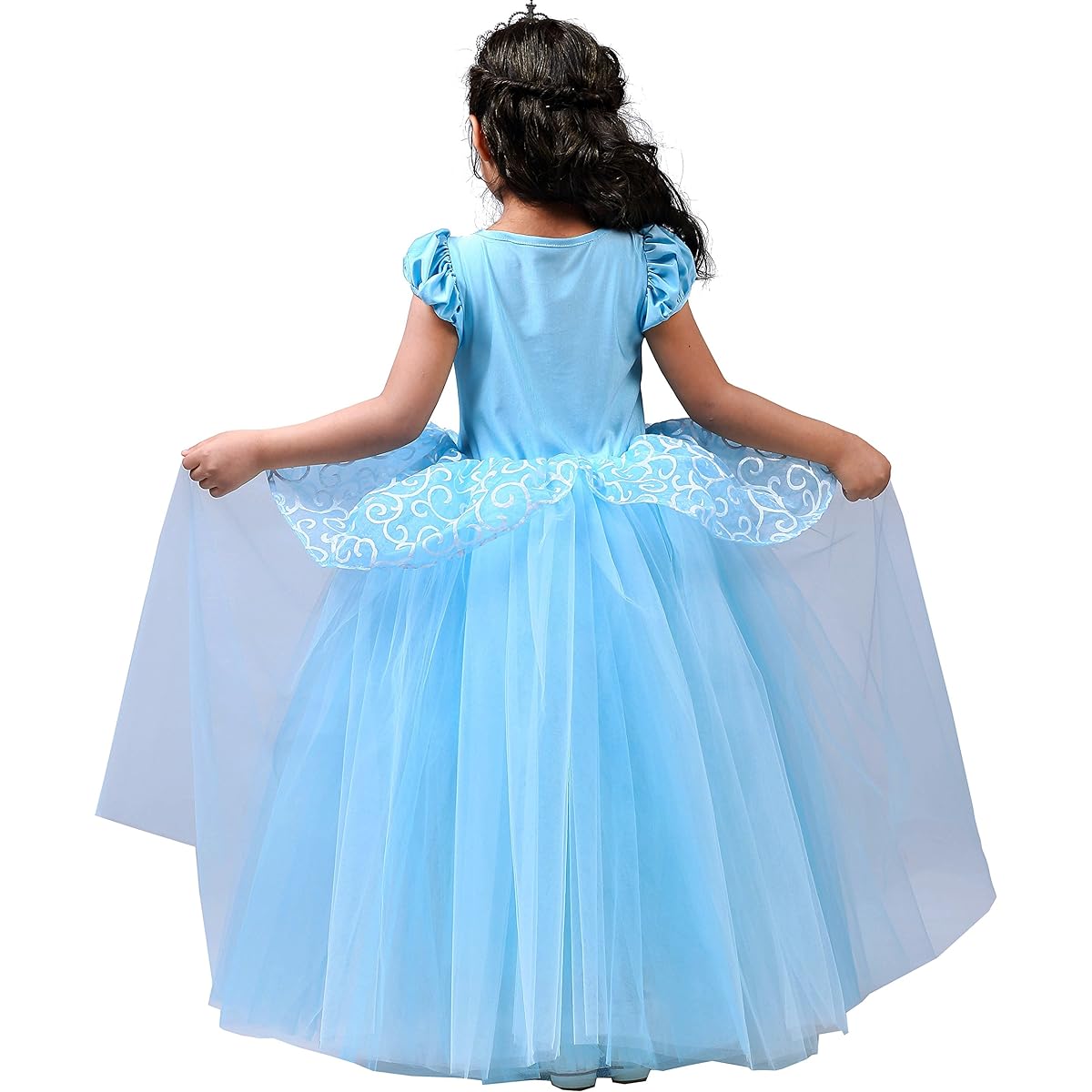 Lito Angels Girls Princess Blue Dress Up Costume Halloween Fancy Party Ball Gown Dress with Accessories