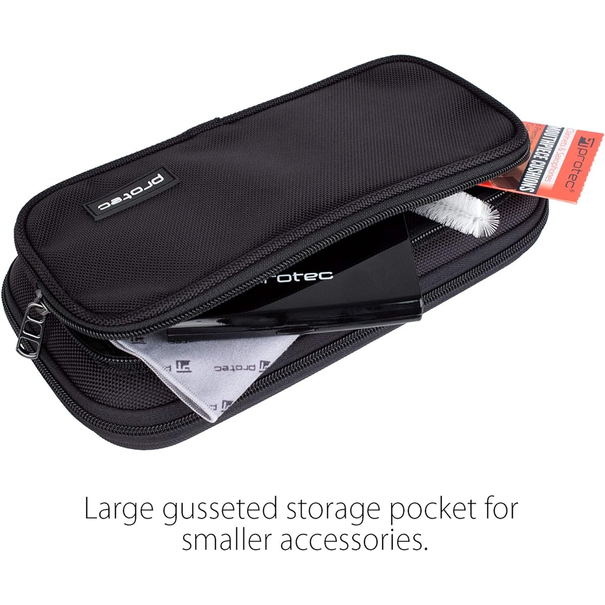 PROTEC Woodwind Instrument Mouthpiece & Ligature Modular Pouch Holds 4 Mouthpieces A400 Black