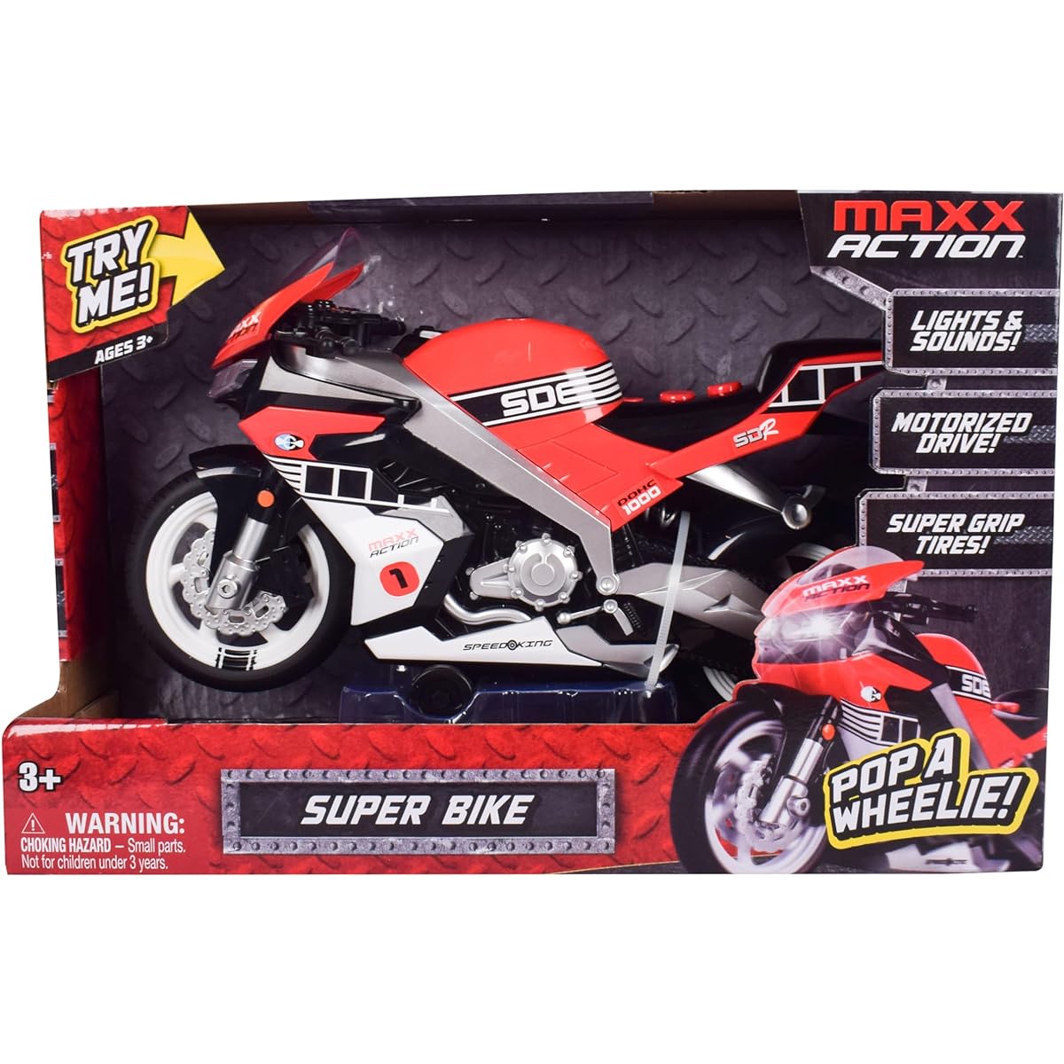Sunny Days Entertainment MAXX Action Realistic "Light & Sound" Super Bike Motorcycle