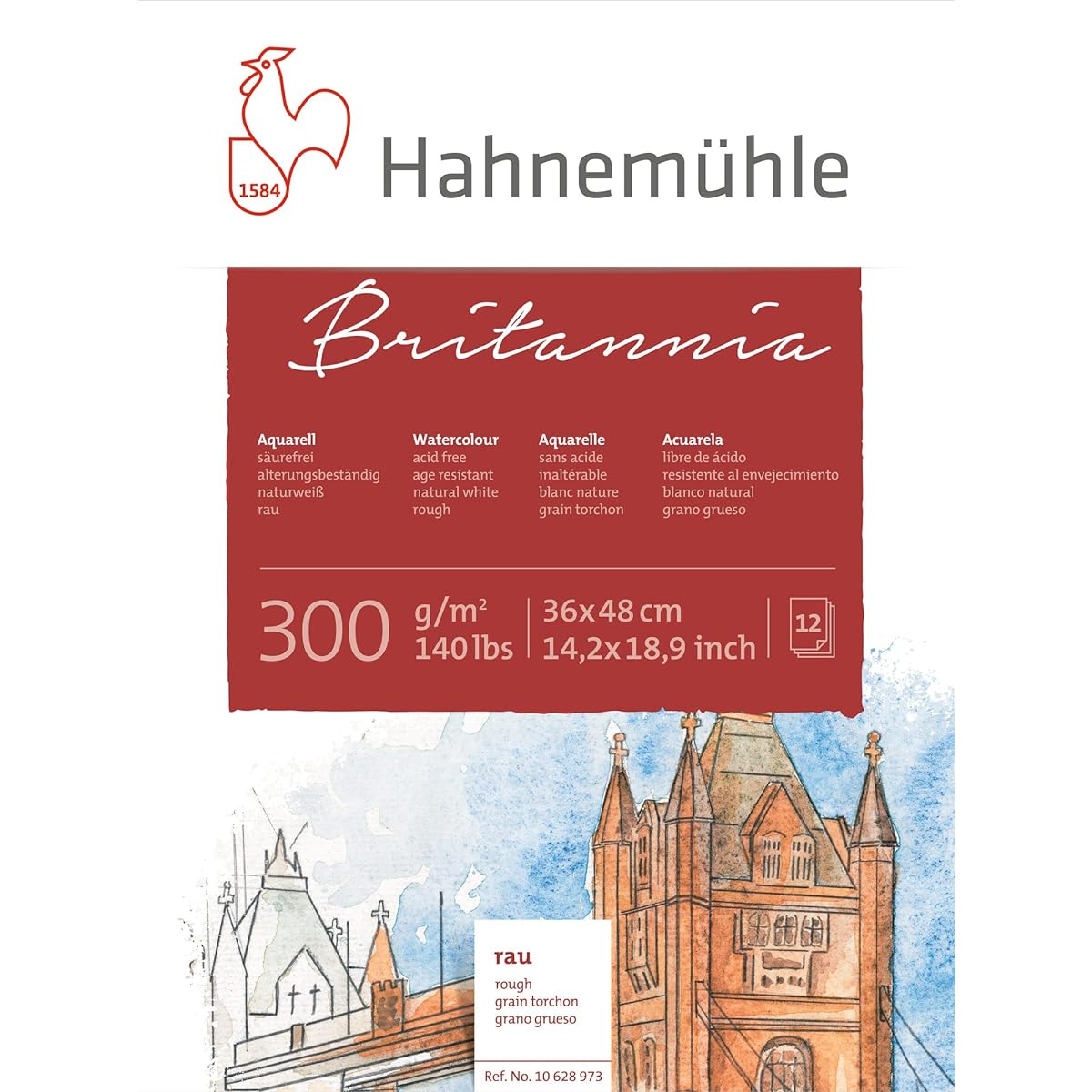 Hahnemuhle Britannia 300gsm Block - 36 x 48cm Rough