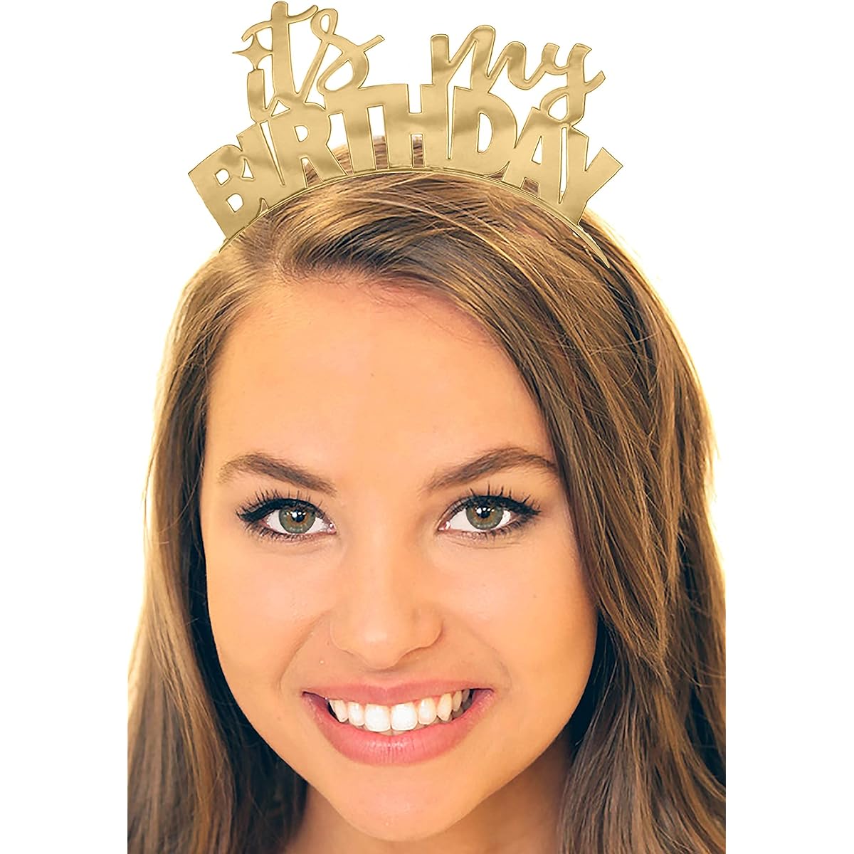 Birthday Tiara Headband Supplies Gifts - It's My Birthday Gold or Silver Headband - Birthday Party Decorations, Hair Accessories - Rhinestone Sash Exclusive