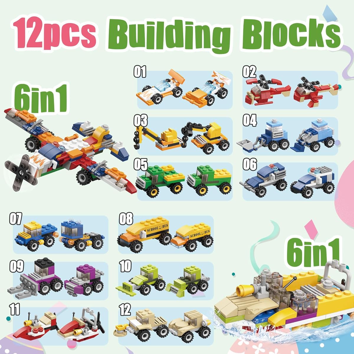 Iabedi Easter Gifts for Kids - Car Toy Easter Eggs