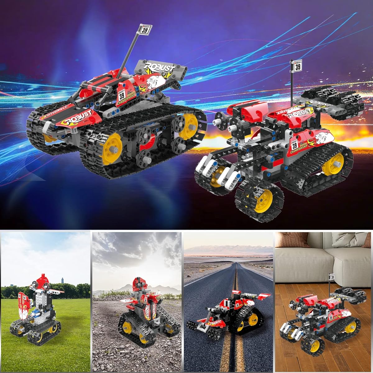 Oueyes 5 in 1 STEM Remote Control Car Building Kit RC Car/Robot Building Toy Set STEM Projects for Kids 8-12 Engineering Learning Kit Gifts for 8 9 10 11 12 14 Year Old Boys (410 Pieces)