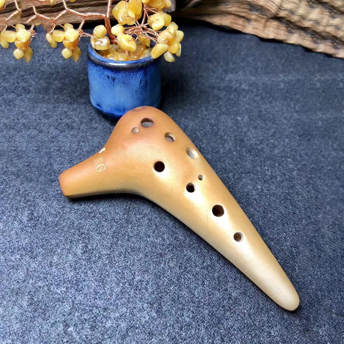 Professional Super Blown Ceramic Ocarina Treble G Key Smoked Handmade Student Ocarina Musical Instrument Ocarina Instrument