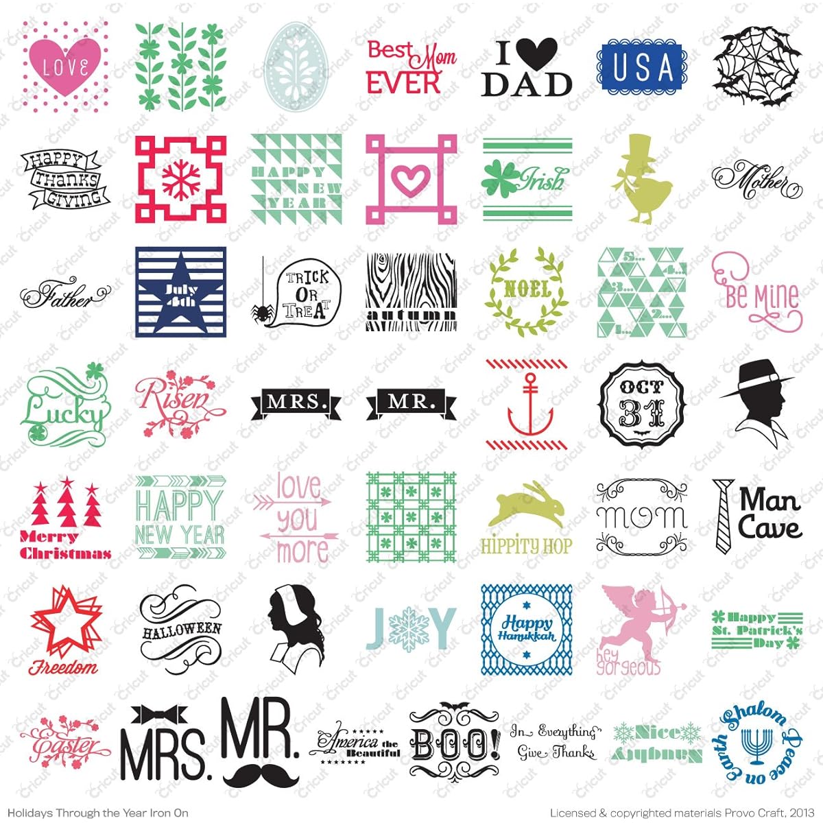 Cricut Project Shape Cartridges - Holidays, Year Round