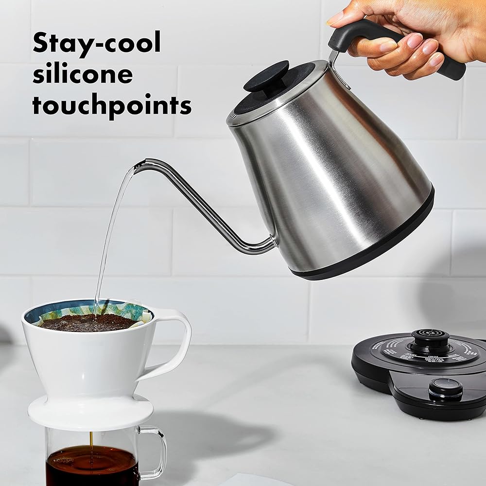 OXO Electric Kettle Coffee Drip Kettle 1.0L Temperature Adjustment Warm Function with Timer