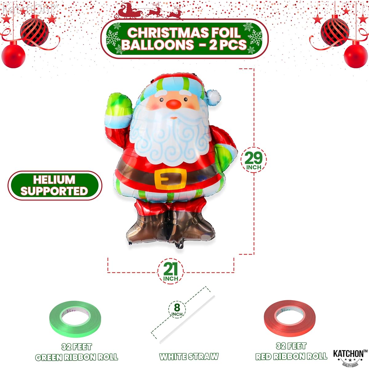 Merry Christmas Santa Foil Balloon