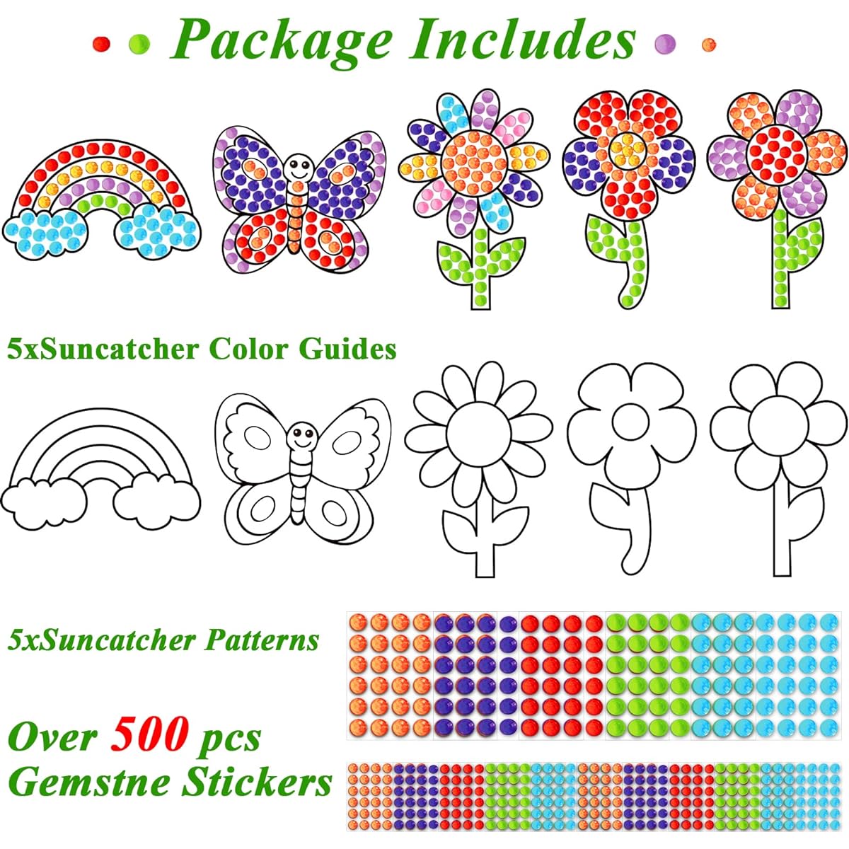 Spring Flowers Arts & Crafts Sungemar Art Craft Suncatcher Kit for Kids Teenagers Kids Age 6-8 DIY Diamond Painting Kit for Girls Age 4 5 10 12
