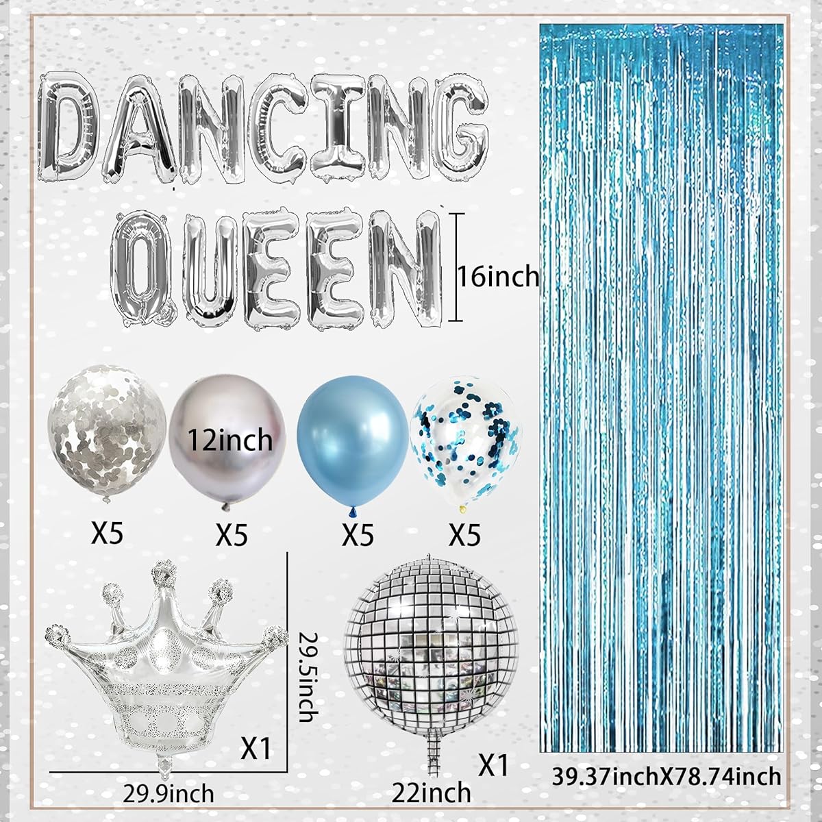Blue Dancing Queen Birthday Decorations Dancing Queen Party Decorations Mamma Mia Disco Birthday Party Decorations 70s Disco Decorations.