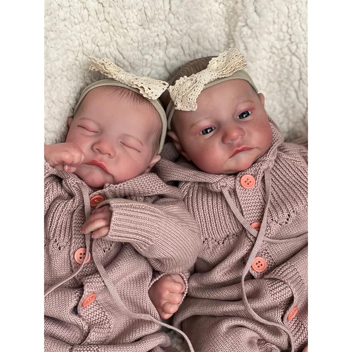 Pinky 55cm 22inch Realistic Looking Soft Silicone Vinyl Lifelike Sleeping Baby Girl Toddler Toy Reborn Baby Boy Dolls Twins Magnetic Mouth Dummy