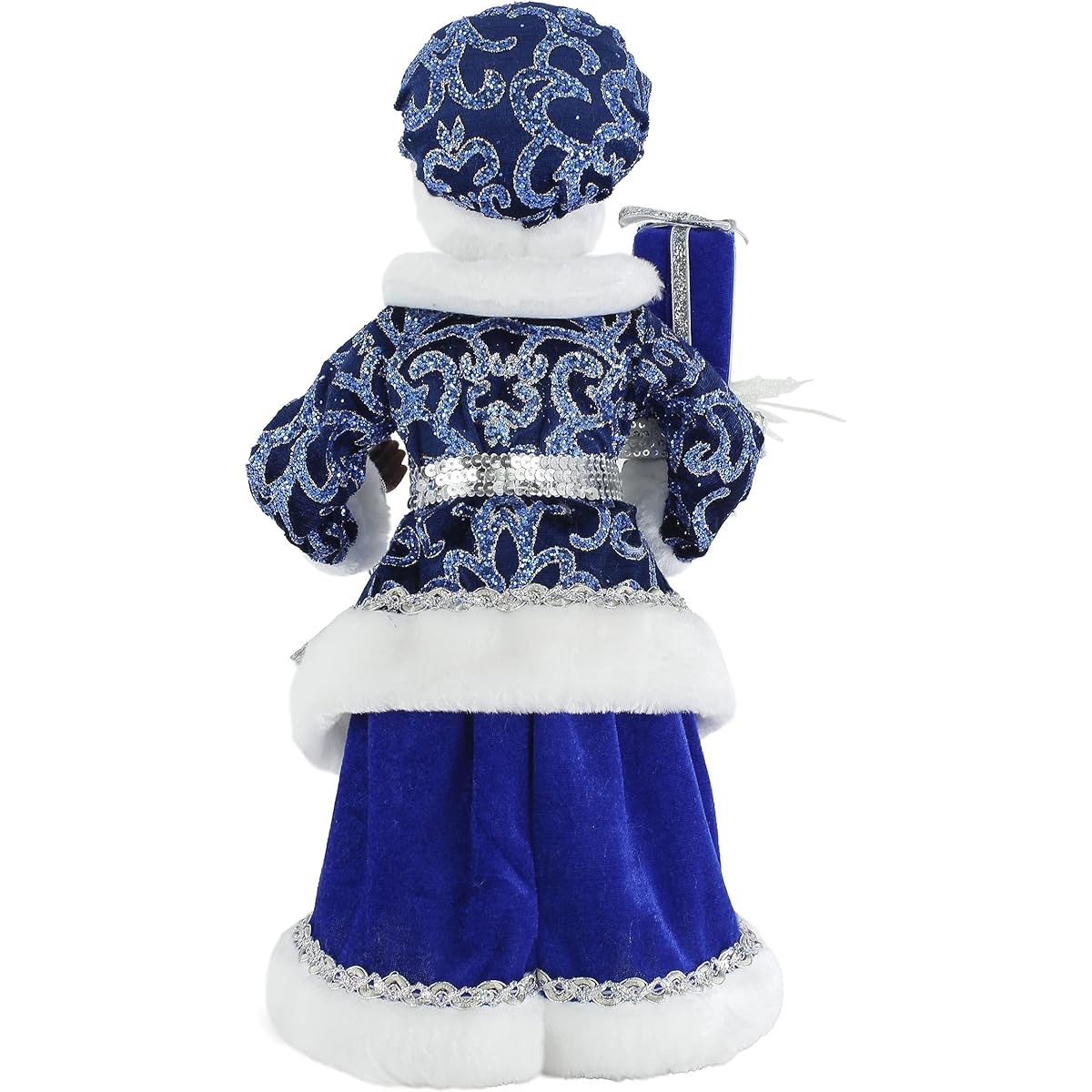 Windy Hill Collection 16" Standing Brilliant Blue Ethnic African American Mrs. Santa Claus Christmas Figure Decoration 163067
