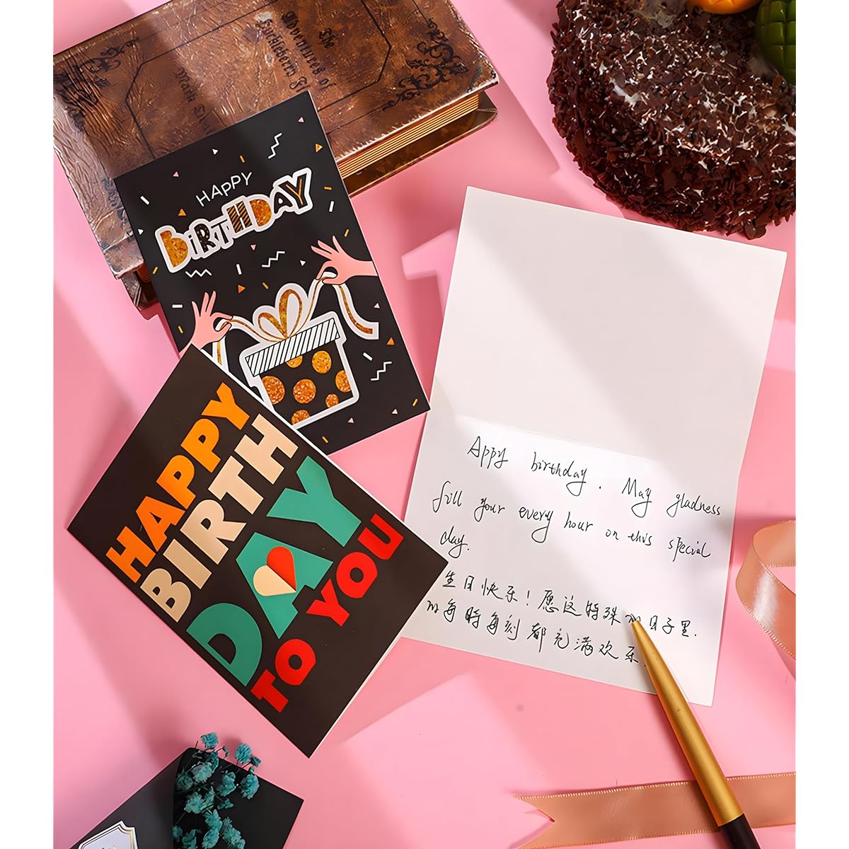 Aokisen 60 Pieces Birthday Cards with Envelopes, Boxed Happy Birthday Cards, 6 Unique Designs DIY Pages Assorted Birthday Cards for Women, Men, Kids, Friends, Family (Style C)