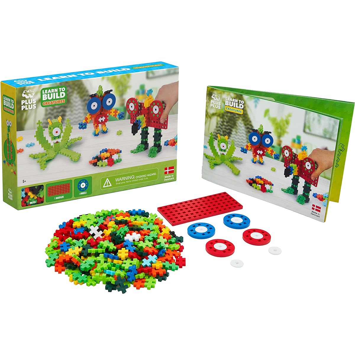 PLUS PLUS - Learn to Make Creatures - 240 Pieces - Construction Building Stem/Steam Toy Interlocking Mini Puzzle Blocks for Kids