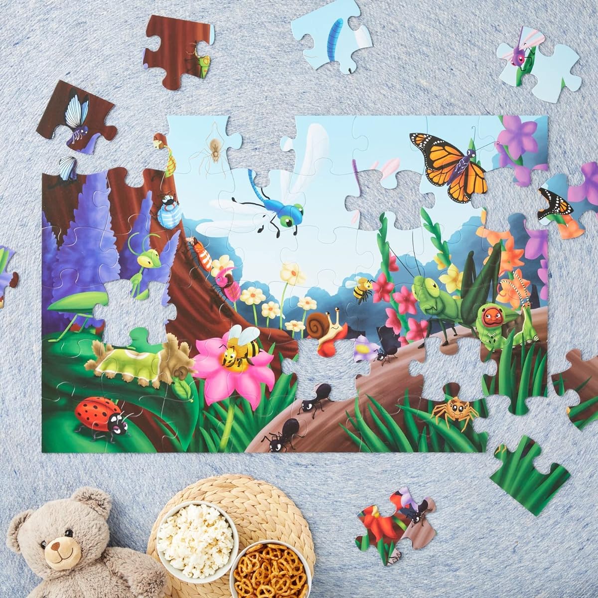 Floor Puzzles - 48 Piece Giant Floor Puzzle, Bugs and Insects Jumbo Preschool Jigsaw Puzzles, Toy Puzzles for Kids Ages 3-5. x 0.9m