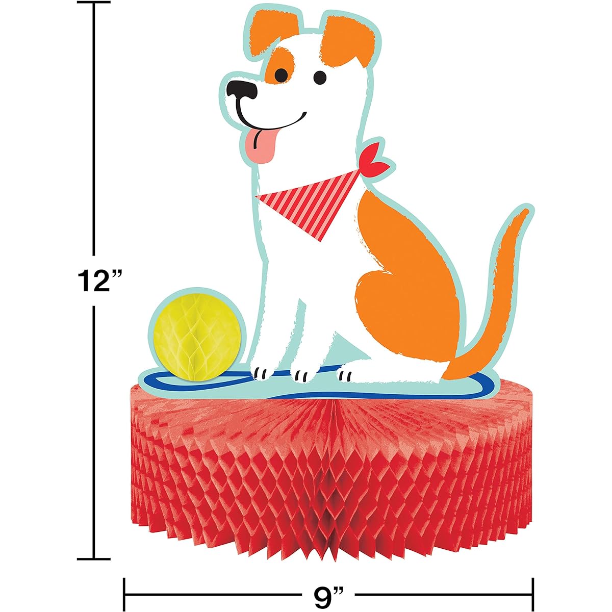 Creative Converting Dog Party Centerpiece, 9" x 12", Red