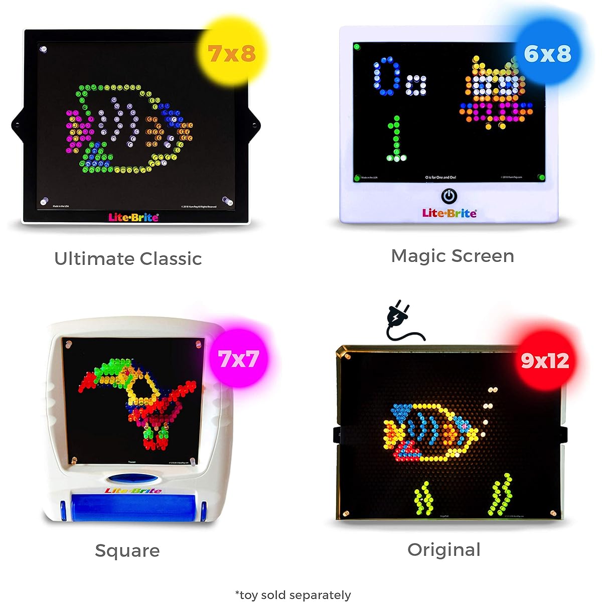 IllumiPeg Under The Sea Refill Templates Basic Fun Lite Brite Ultimate Classic Toy (10 Sheets, 7x8)