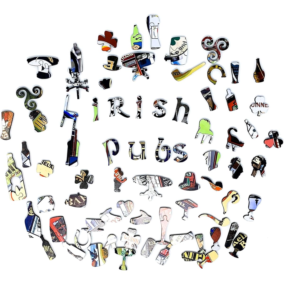 Wooden Jigsaw Puzzle - Irish Pub - 501 Pieces. Made by Nautilus Puzzles and Made in the USA