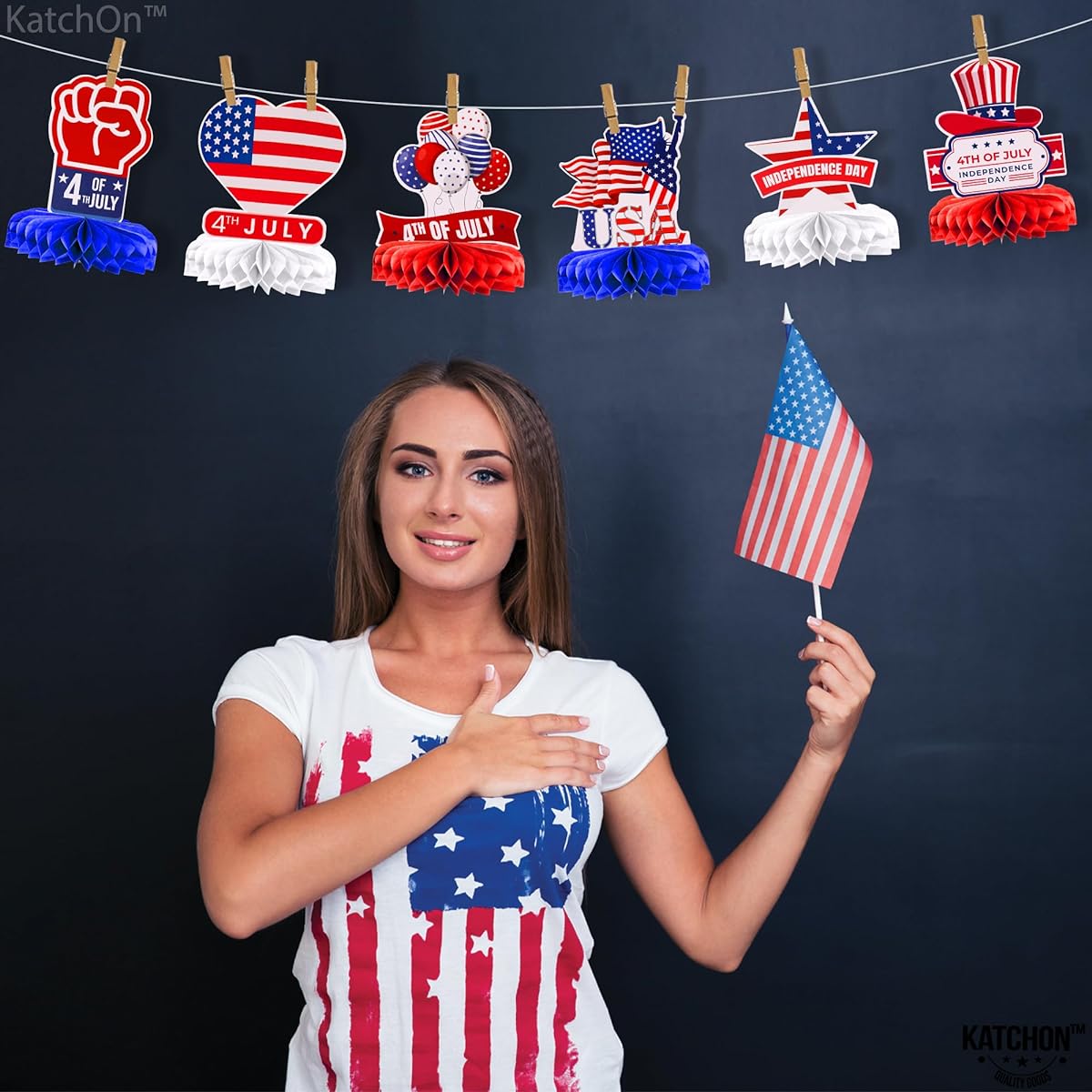 4th of july american flag honeycomb