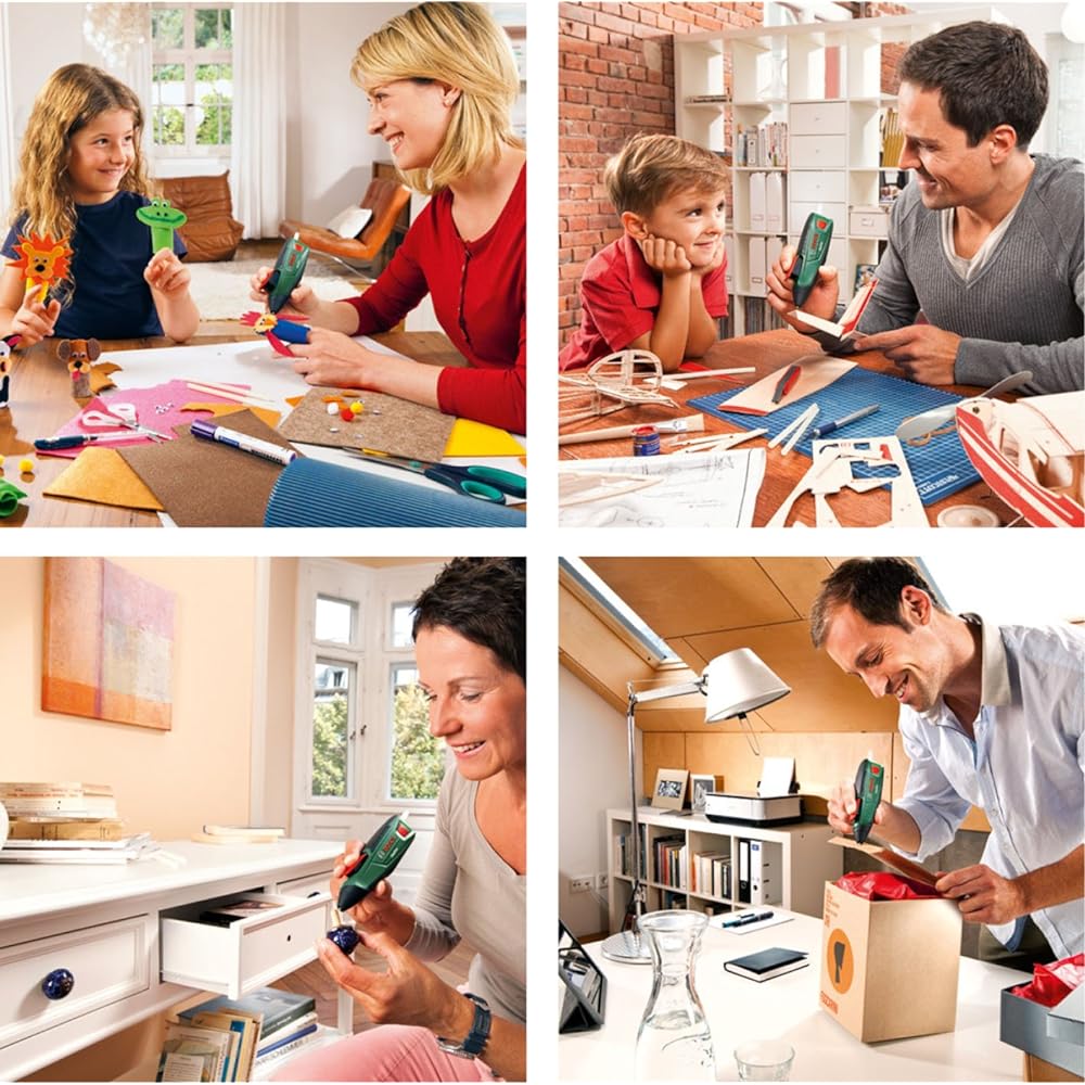 BOSCH Cordless Glue Gun (4 clear glue sticks included as standard, charger included) GLUEPEN