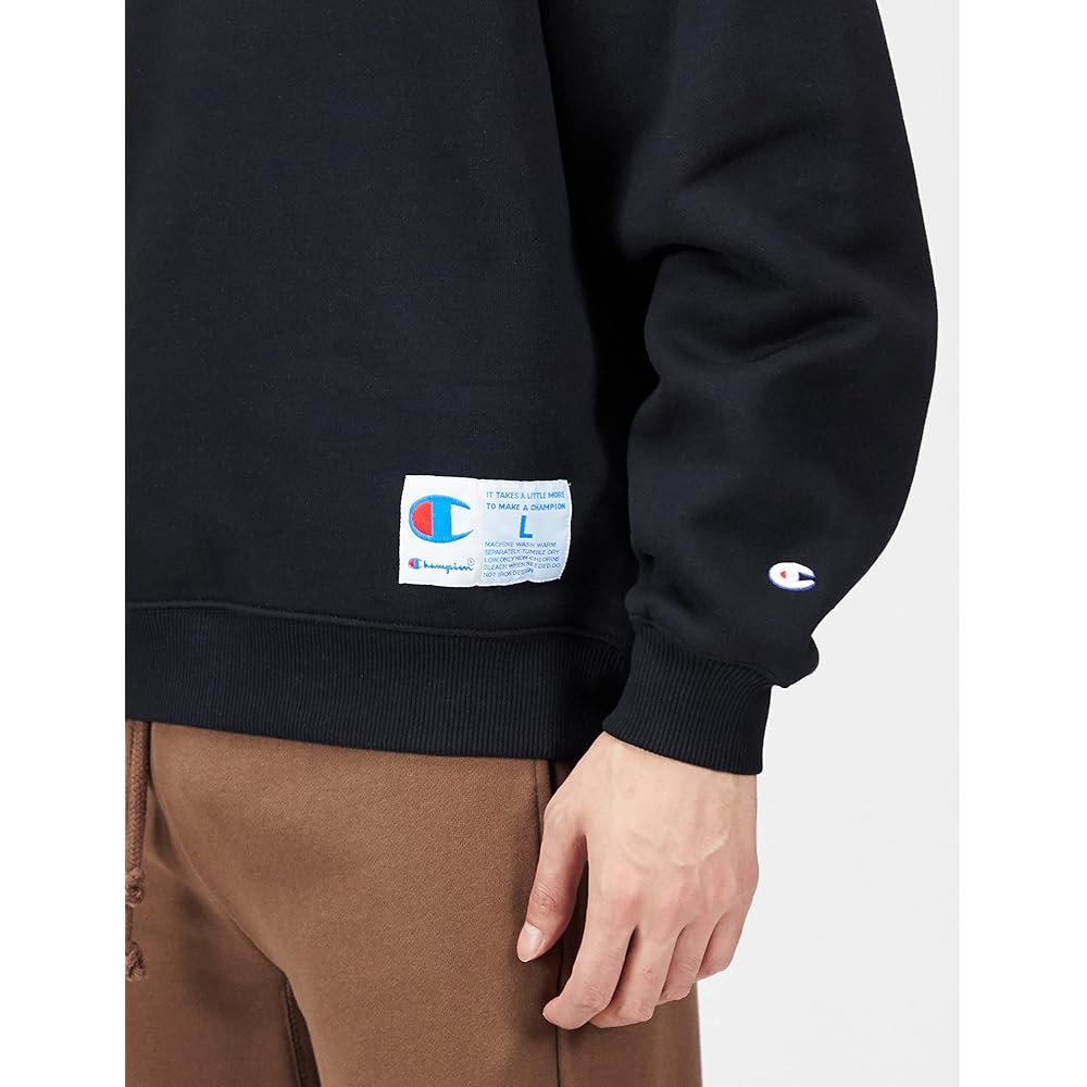 Champion C3-W028 Men's Sweatshirt, Long Sleeve, Round Neck, One Point Logo, Crew Neck Sweatshirt
