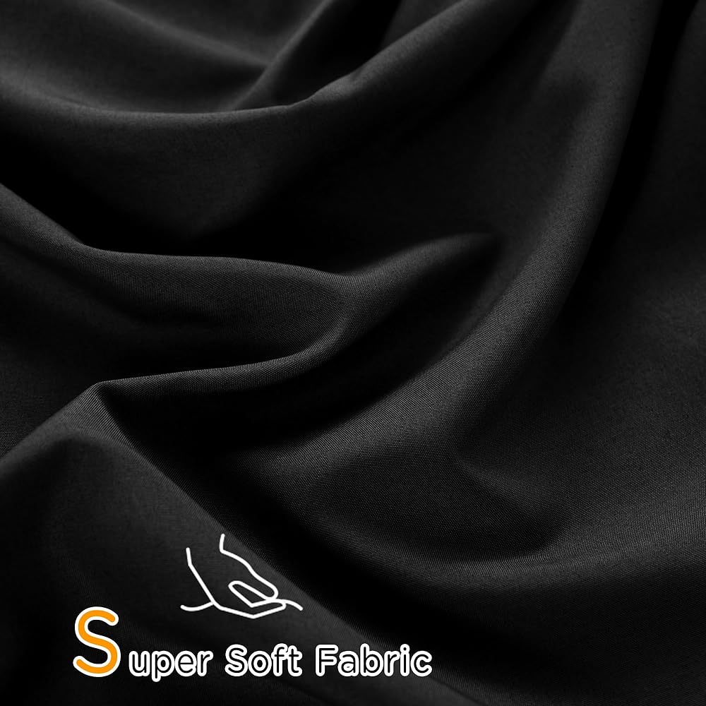 TOCOMOA Black Duvet Cover Queen 100% Microfiber Duvet Cover Set Ultra Soft 3 Piece Bedding Set with 1 Duvet Cover and 2 Pillow Shams (Black, Queen)