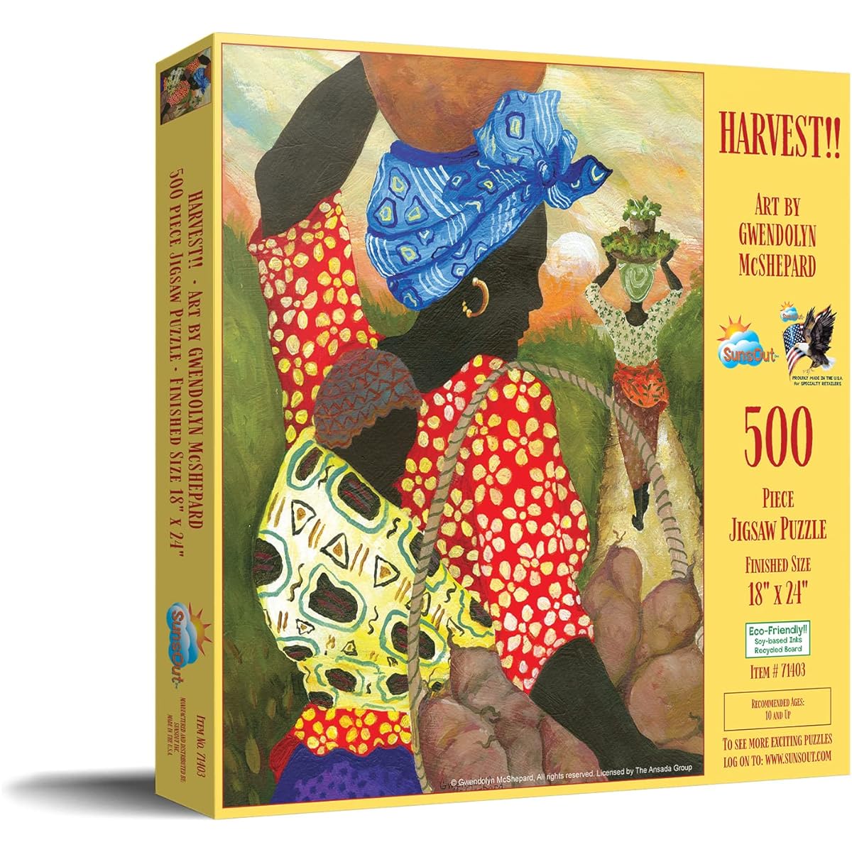SUNSOUT INC - Harvest - 500 Piece Jigsaw Puzzle Artist: Gwendolyn McShepard - Finished Size 18" x 24" - MPN# 71403