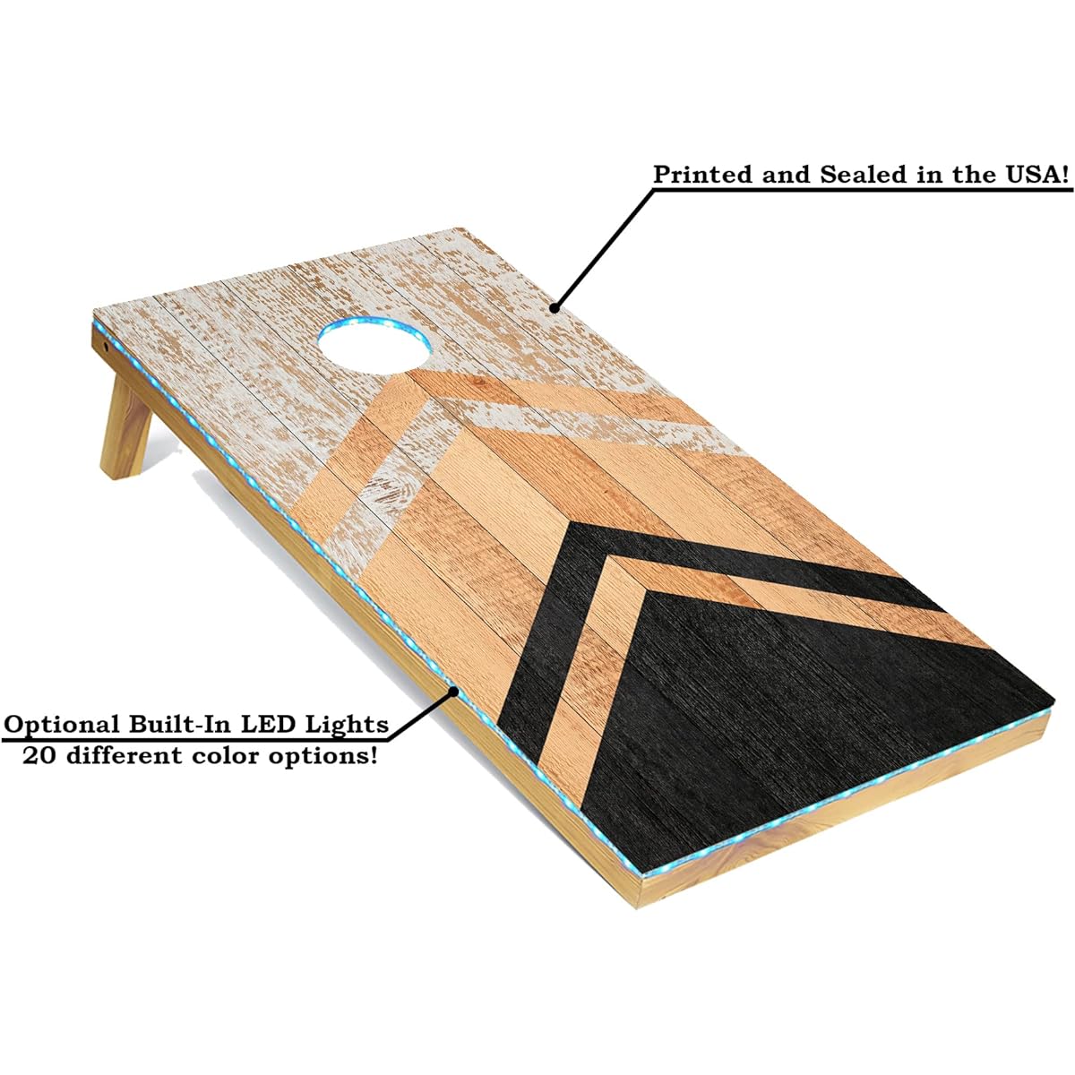 Tailgating Pros Cornhole Board - 4'x2' Wooden Cornhole Game with Carrying Case & Set of 8 Cornhole Bean Bags with Tote