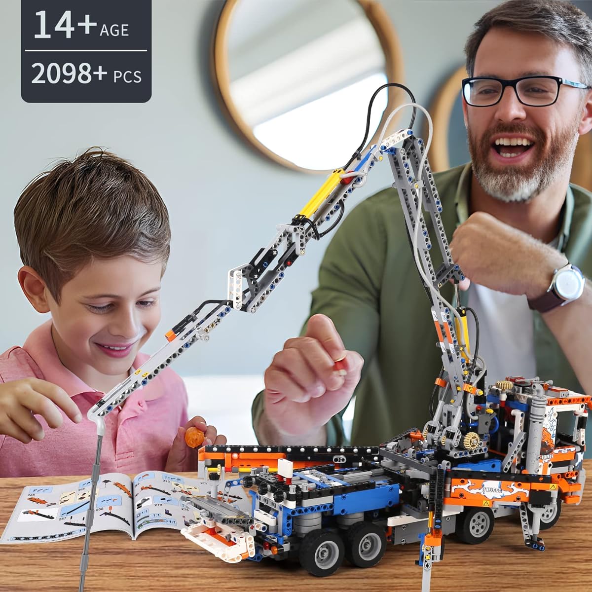 Mould King 19014 Heavy Duty Tow Truck Building Set for Ages 8 and Up - 2106 Piece Terrain Tow Truck Model Toy