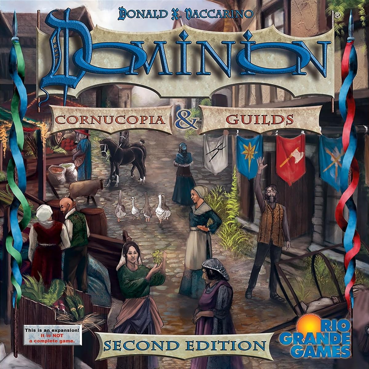 Rio Grande Games: Dominion Cornucopia & Guilds 2nd Edition - Expansion Deck Building Board Game, Harvest Time, Ages 14+, 2-4 Players, 30 Minutes