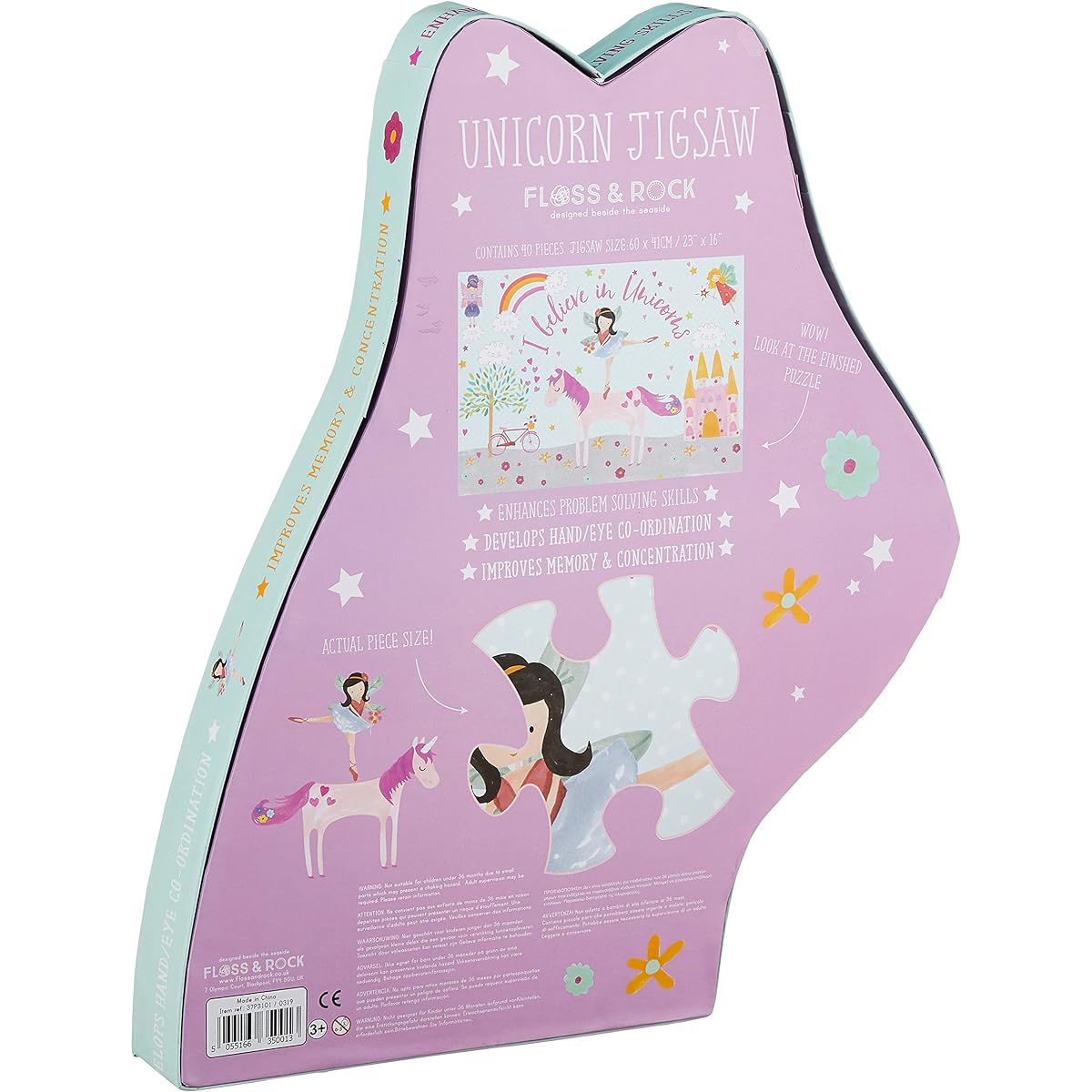 Floss & Rock 40 Piece Jigsaw Puzzle - Fairy Unicorn