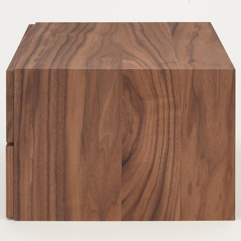 MUJI Stacking Chest Width 37 x Depth 28 x Height 18.5cm Half 2 Drawers Walnut Veneer 12381198