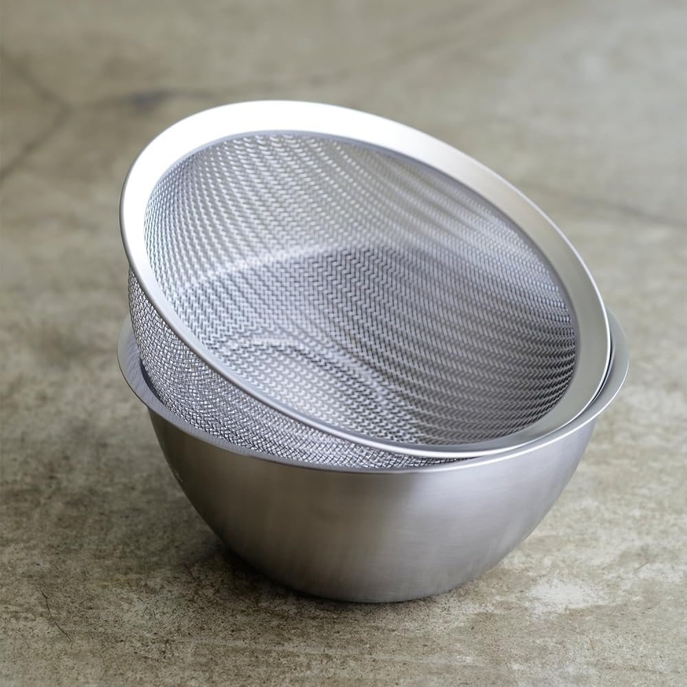 La Base Tsubame Sanjo Stainless Steel Round Colander & Bowl Medium 2 Piece Set Made in Japan la base Yoko Arimoto LB-9354