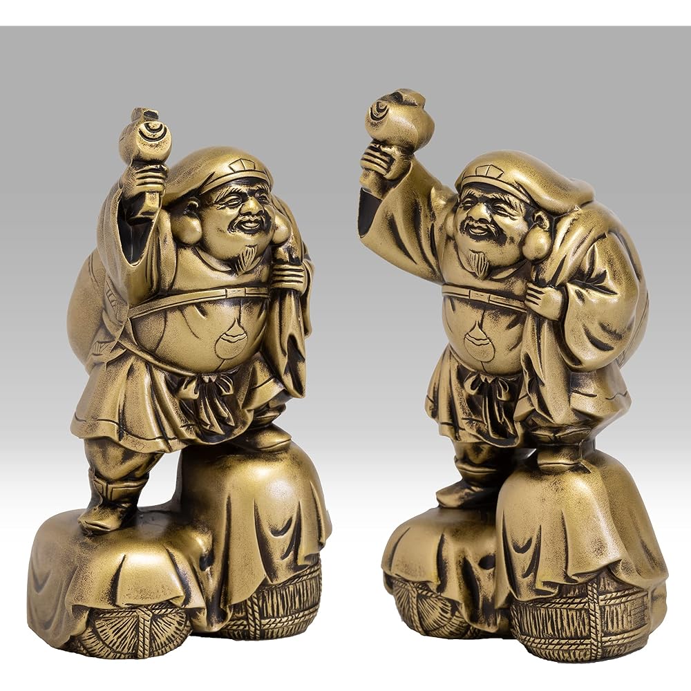 Seven Lucky Gods of Good Luck Daikokuten Silky Gold Buddhist sculptor: Hideun Makita Prototype_Kobiki Buddha Statue Ornament Takaoka Copperware (Daikokuten 7F)