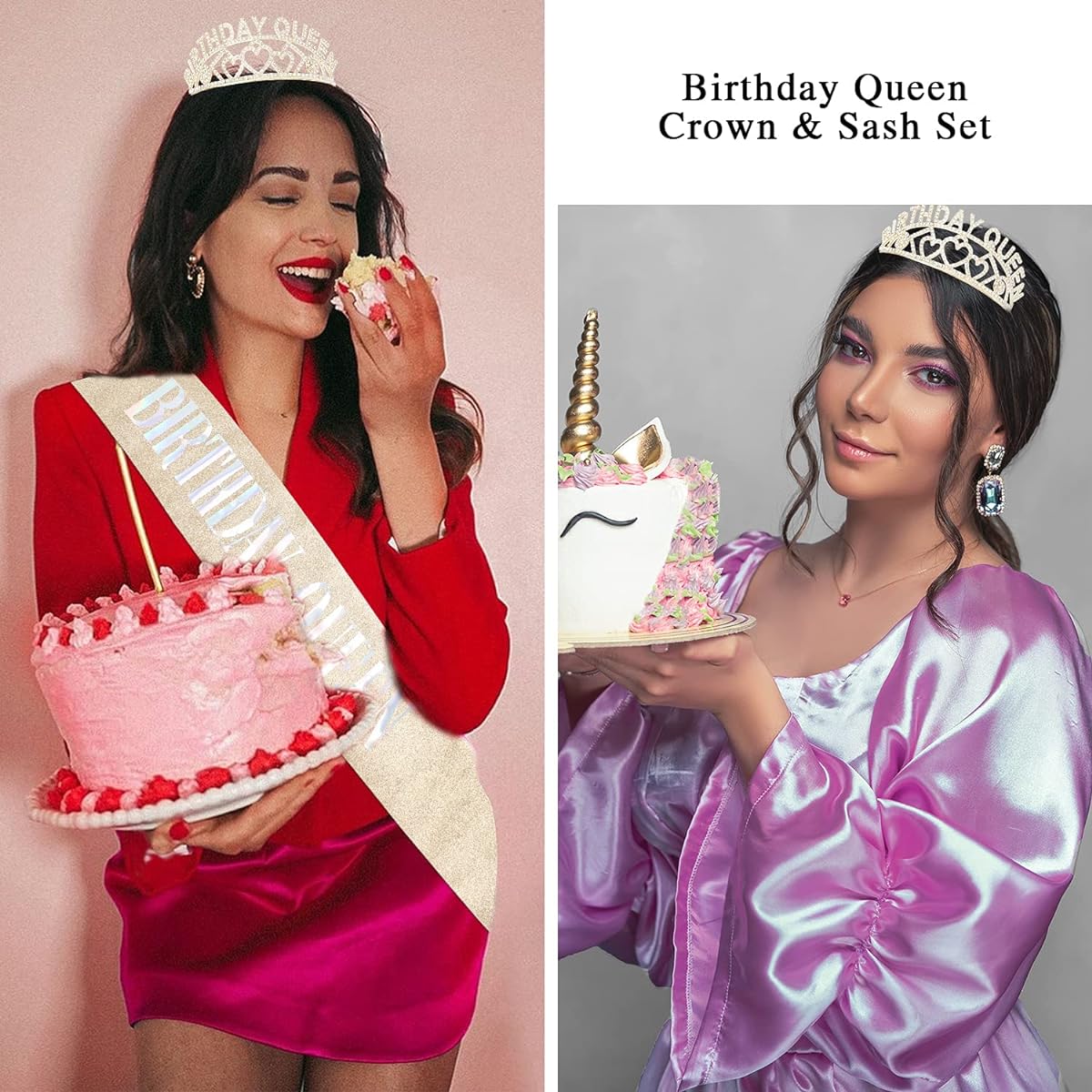 Aprince Birthday Queen Crown and Birthday Queen Sash Kit