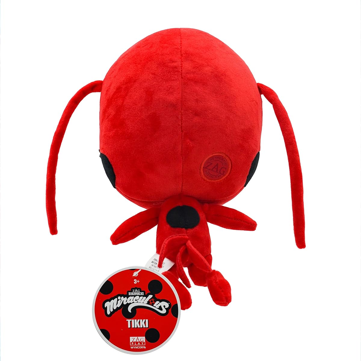 Miraculous Ladybug - Kwami Mon Ami Tikki 9" Plush Ladybug for Kids, Super Soft Stuffed Animal with Resin Eyes, Sparkly and Shiny, Detailed Stitched Finish (Zag Play)