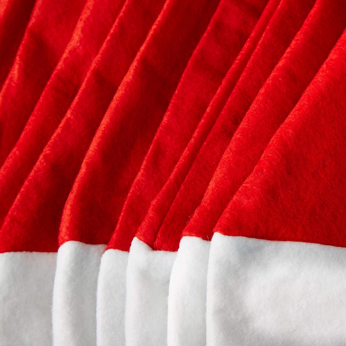 Set of 24 red and white Christmas Santa hats.