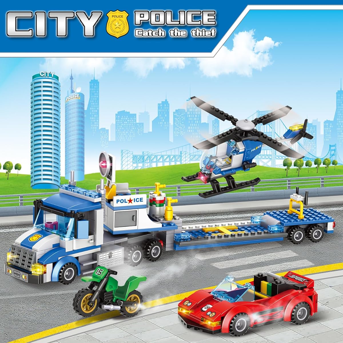 WVINVW City Police Car Building Blocks