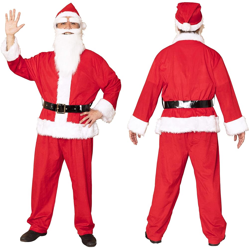 Clearstone Cosplay Christmas GOGO Santa Santa Claus Men's Red Costume Fancy Dress Costume