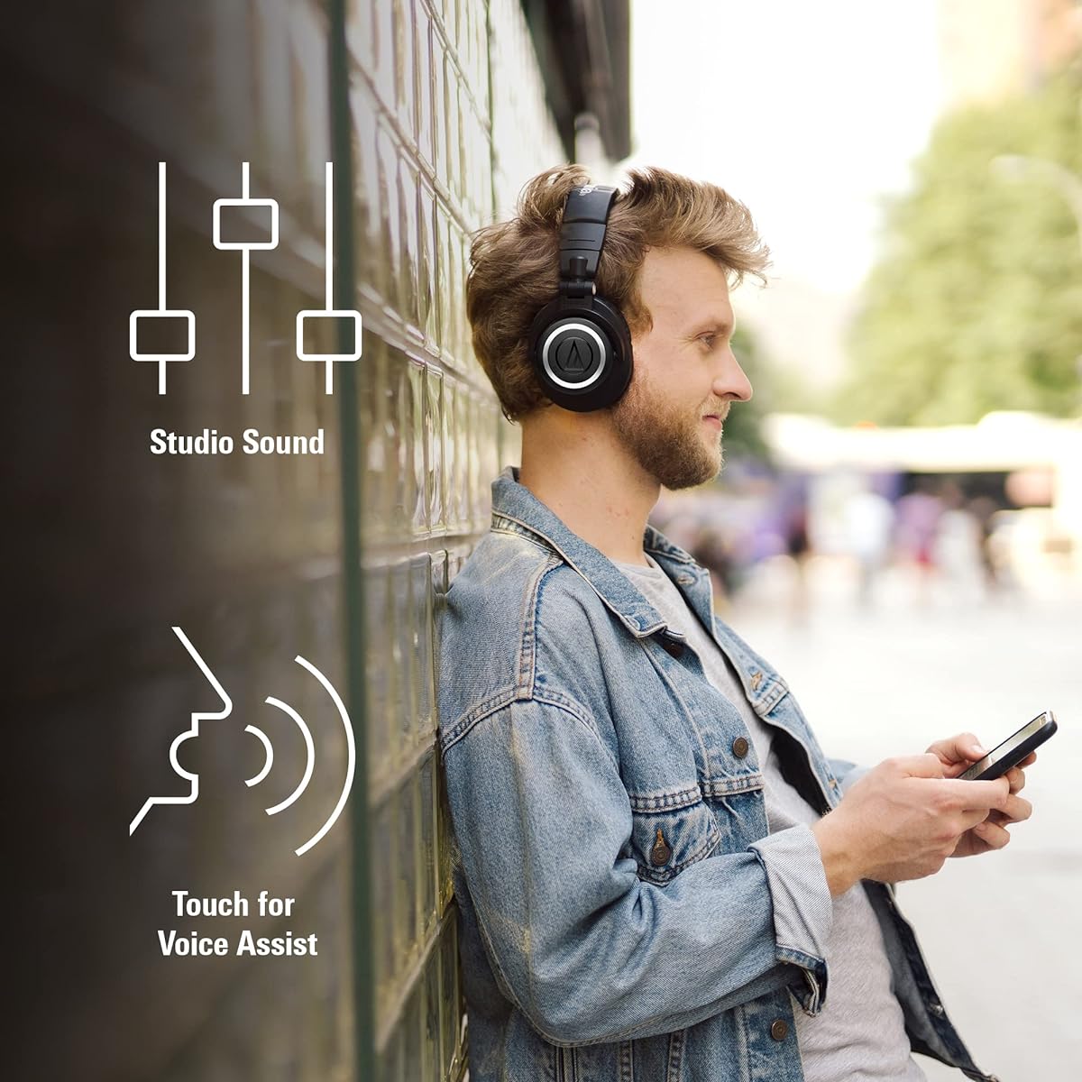 Audio-Technica Wireless Headphones ATH-M50xBT2 & Audio-Technica Replacement Ear Pads HP-M50xBK