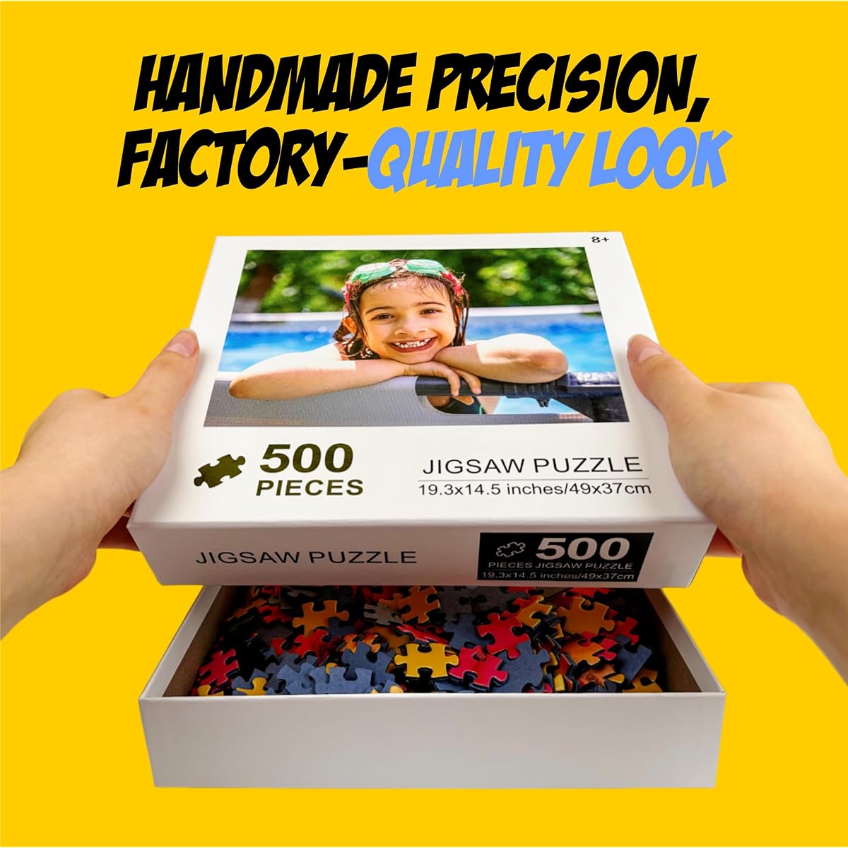 Custom Puzzles from Images Create your own puzzles from photos - Personalized Puzzles 300/500/1000 Pieces - DIY Custom Made Photo Puzzles for Friends Birthday Wedding Valentine Anniversary