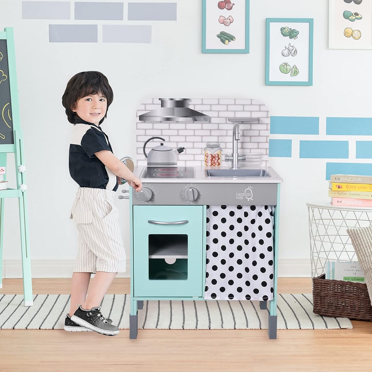 Teamson Kids – Little Chef Philadelphia Modern Play Kitchen – Mint