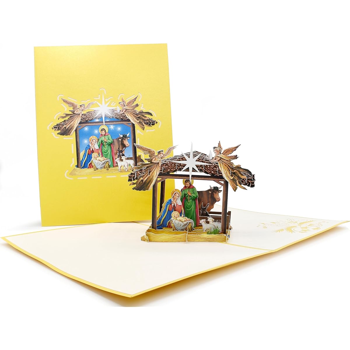 Teabug Cards Nativity Scene 3D Christmas Pop Up Greeting Cards